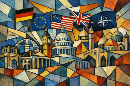 Geopolitical tension in Cubism style.png
